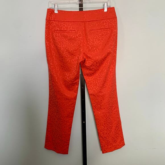 Loft Marisa Cropped Ankle Textured Leopard Print Pants Size 2 - Picture 6 of 8